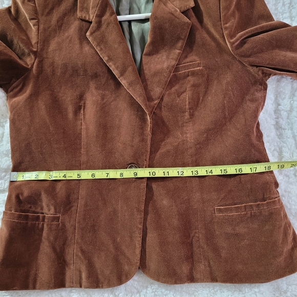 Vintage Silver Unicorn Burnt Orange/Brown Faux Suede Women’s Blazer Sz 13 Button - Picture 10 of 16